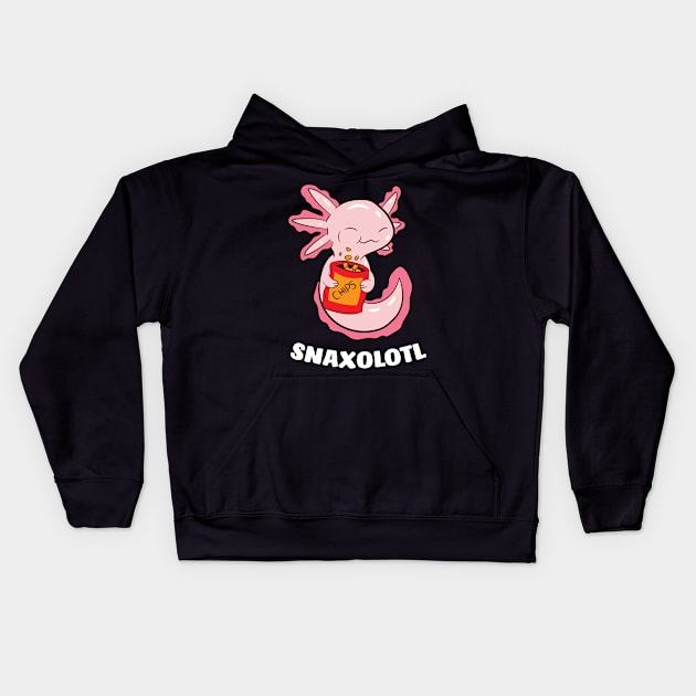 Cute Axolotl Lover Snaxolotl Kawaii Axolotl Food Sweets Kids Hoodie by EQDesigns